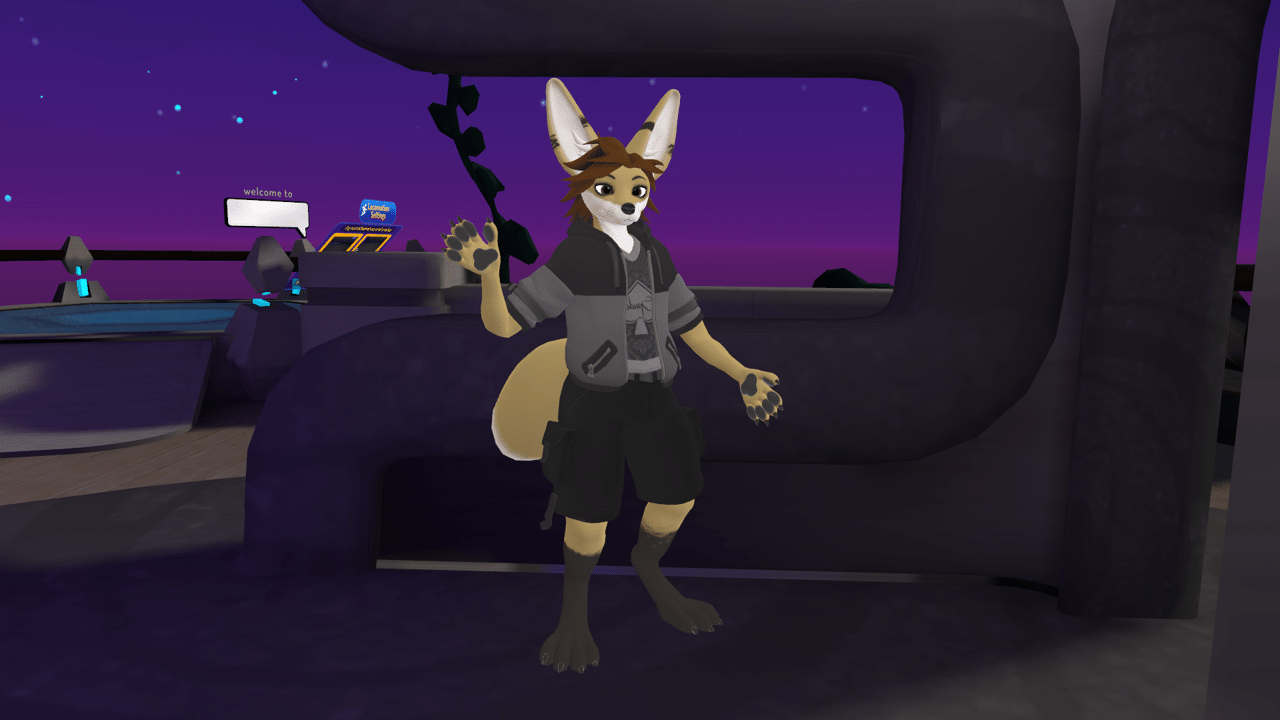 Kobaj in VR showing off his favorite outfit.