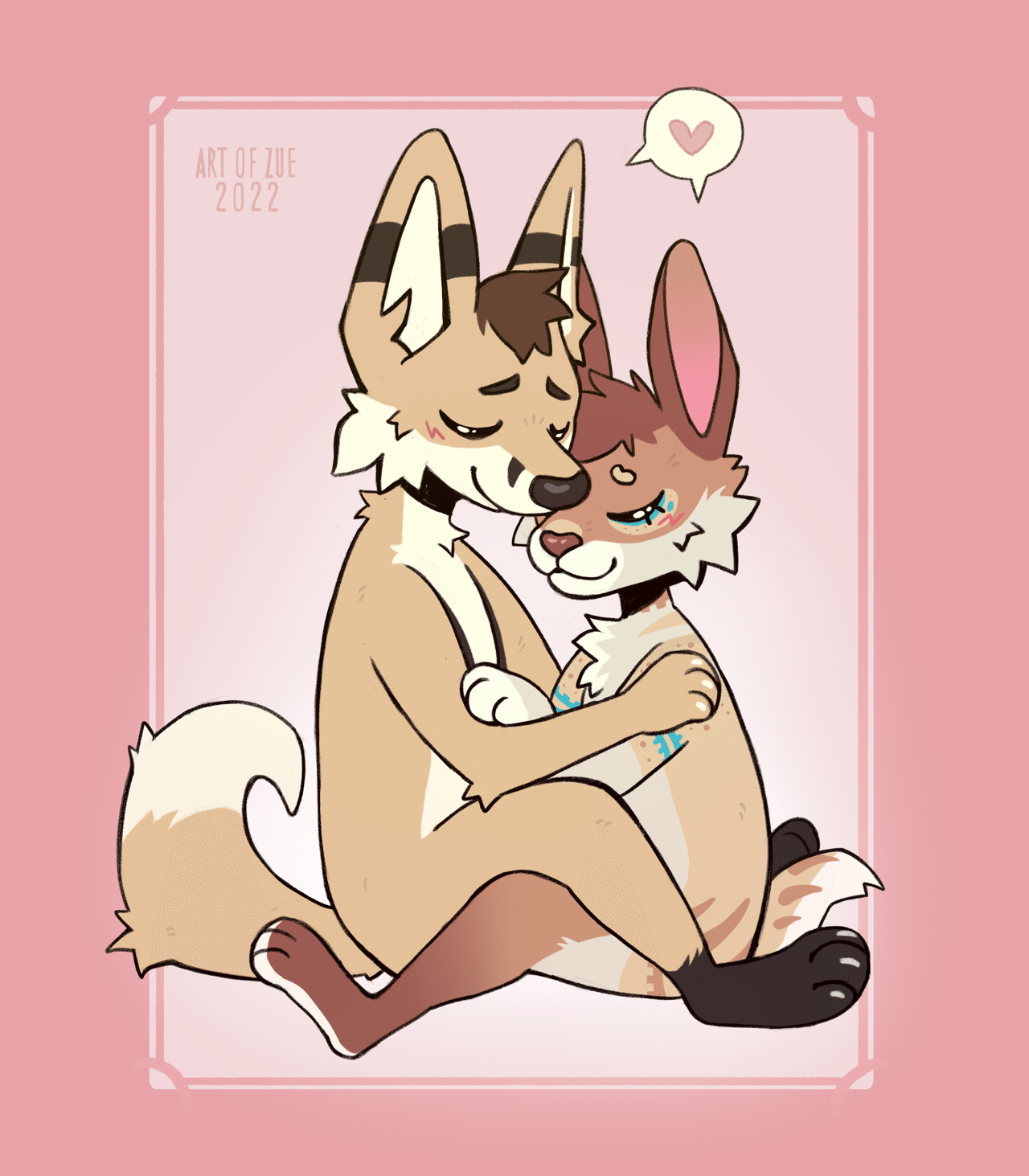 Kobaj and Woofy close together.