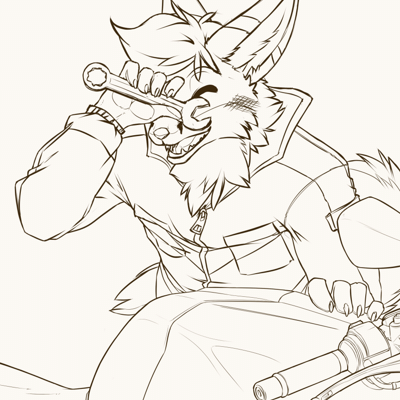 Kobaj fixing a motorcycle.