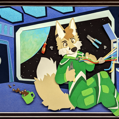 Kobaj repairing a space station.