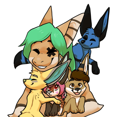 Kobaj and fens getting hugged tight by shork mum.